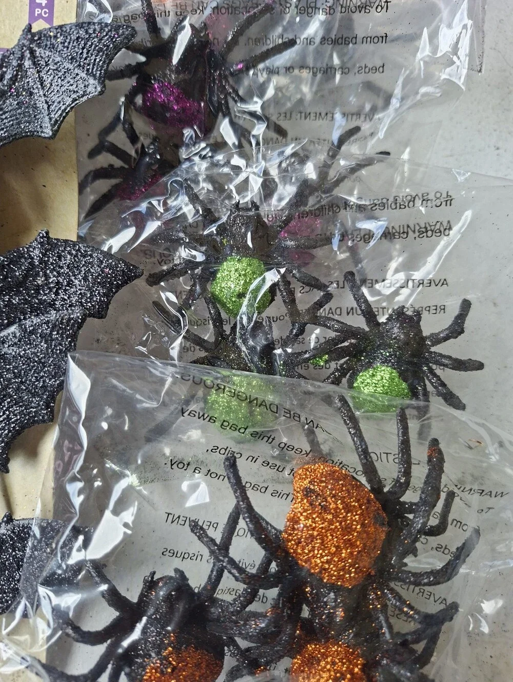 Source Unknown Pink, Orange & Black Halloween Ornament and Filler Set